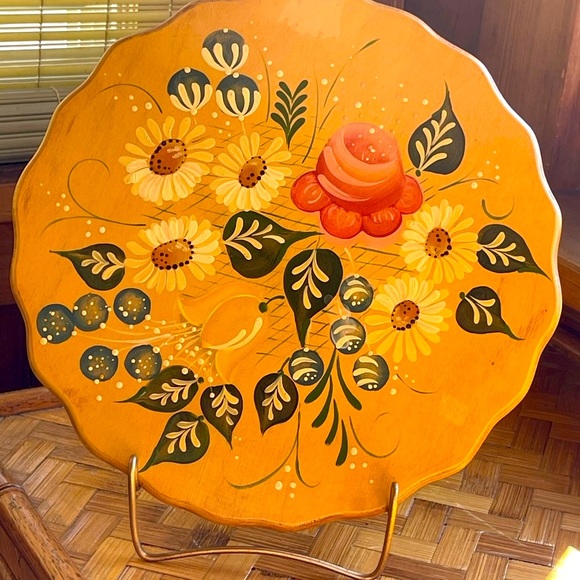 Folk art painted wooden plaque cottage boho hippie - Picture 11 of 11